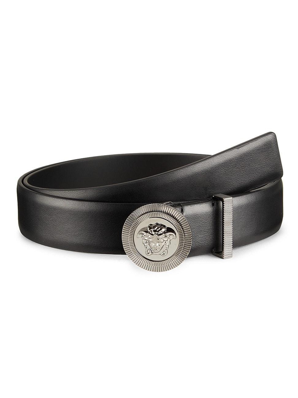 Mens Medusa Buckle Leather Belt Product Image