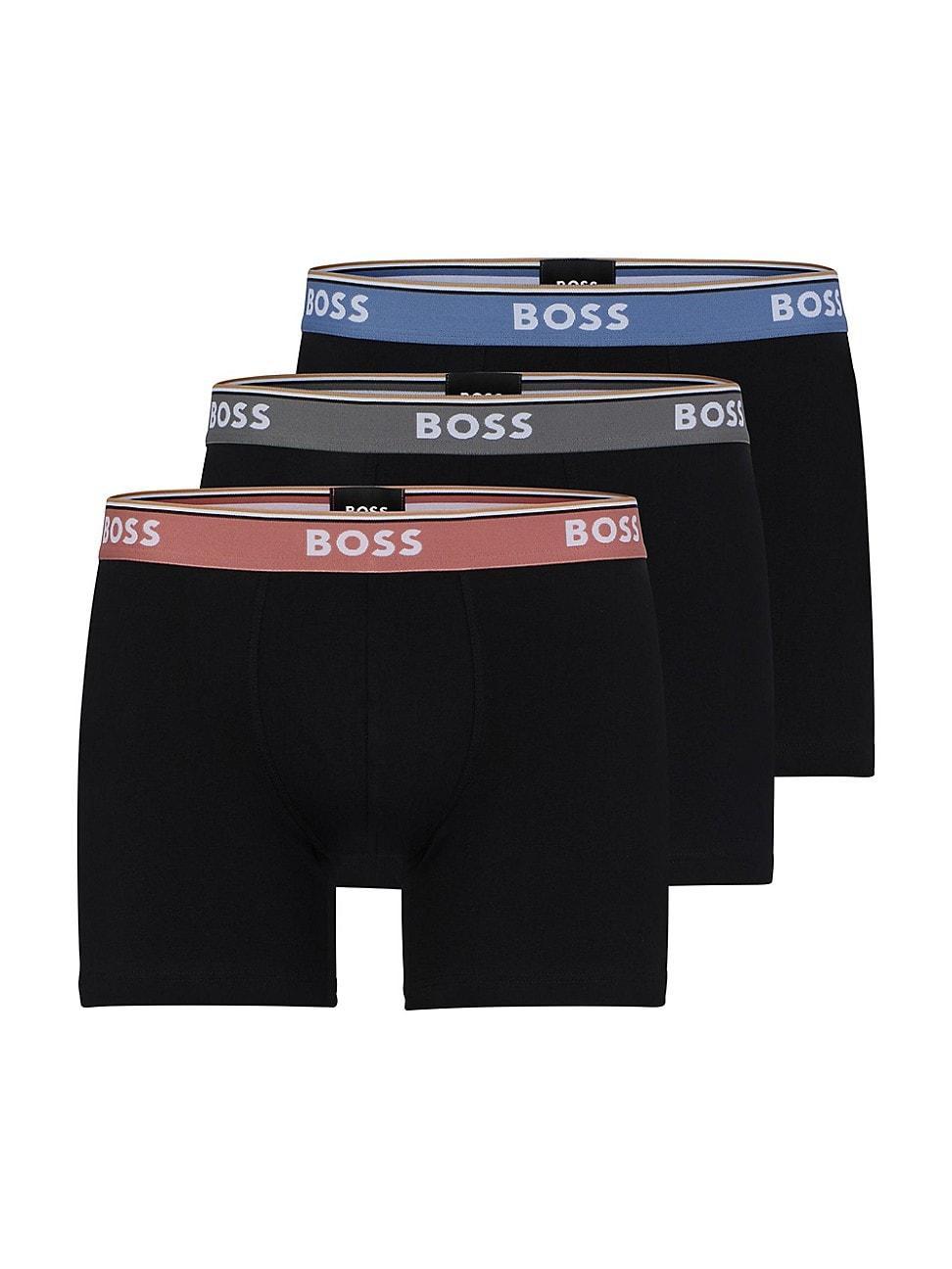 Mens Three-Pack Of Boxer Briefs With Logo Waistband Product Image