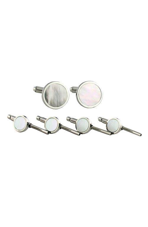 Mens 3-Pair Sterling Silver & Mother Of Pearl Cufflink Product Image