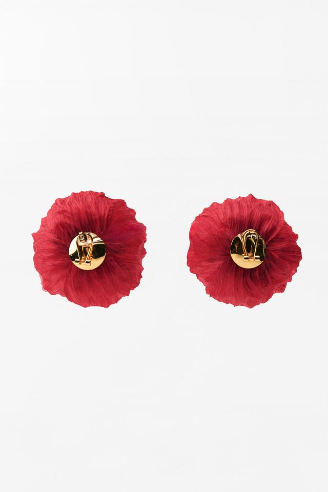 JEWEL FABRIC FLORAL EARRINGS Product Image