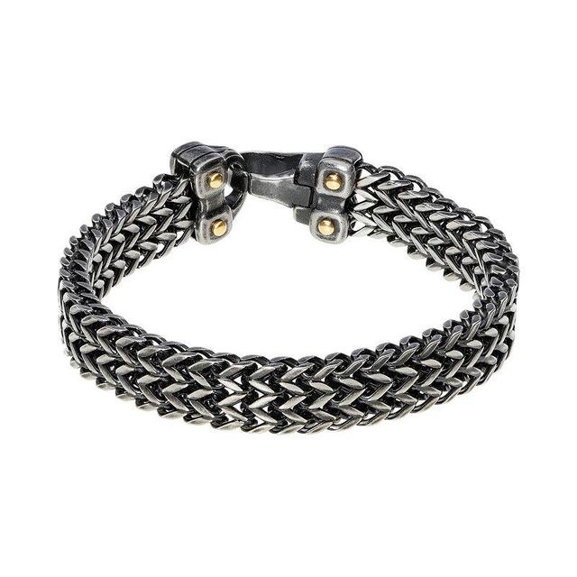 Mens LYNX Two-Tone Foxchain Bracelet Gold Tone Product Image