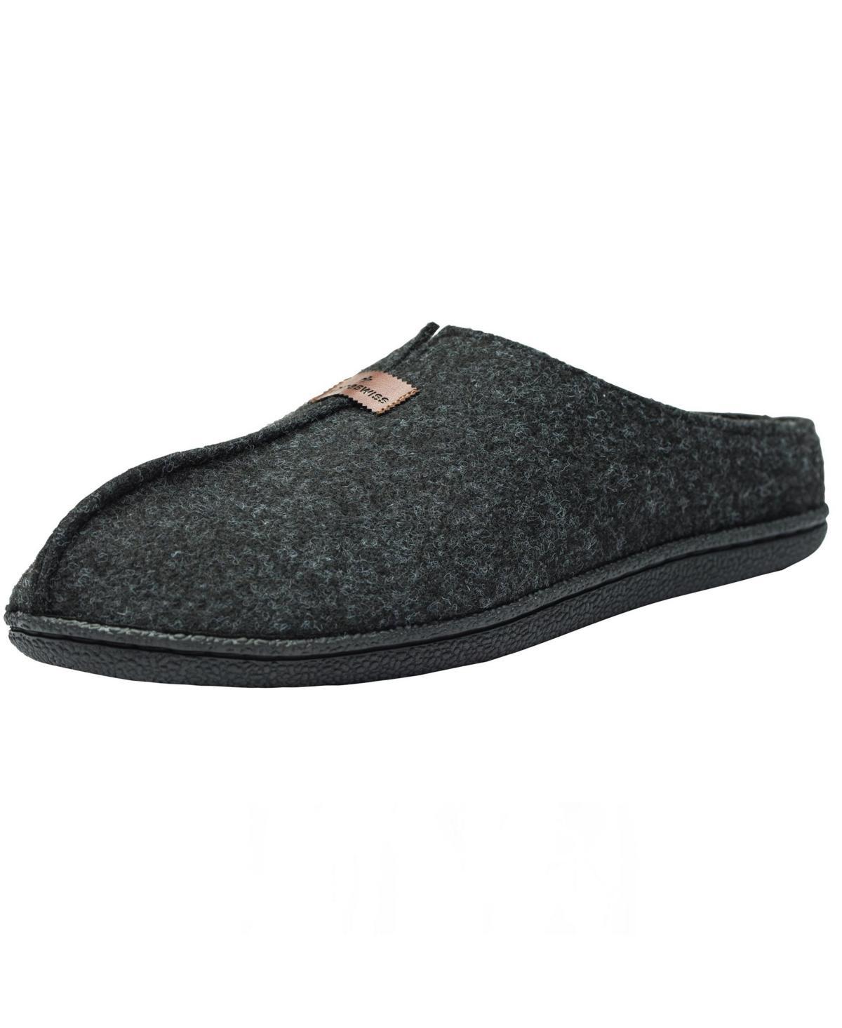 Alpine Swiss Mens Felt Faux Wool Clog Slippers Comfortable Cushion House Shoes Product Image