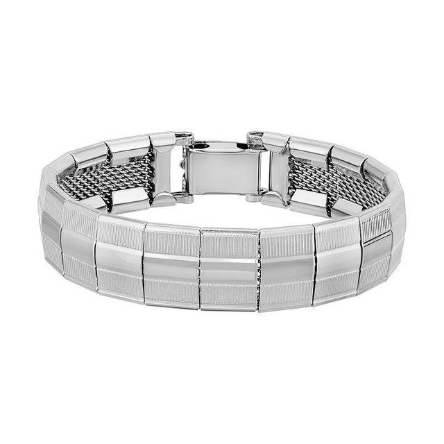 1928 Silver Tone Wide Link Bracelet, Womens Product Image