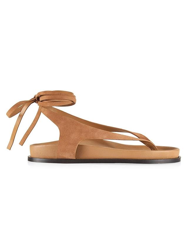 Womens Shel Leather Ankle-Wrap Sandals Product Image