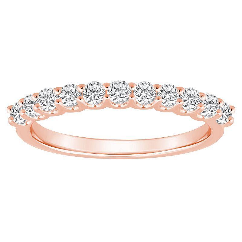 Alyson Layne 14k Gold 1/2 Carat T.W. Diamond 11-Stone Wedding Band, Womens Pink Product Image