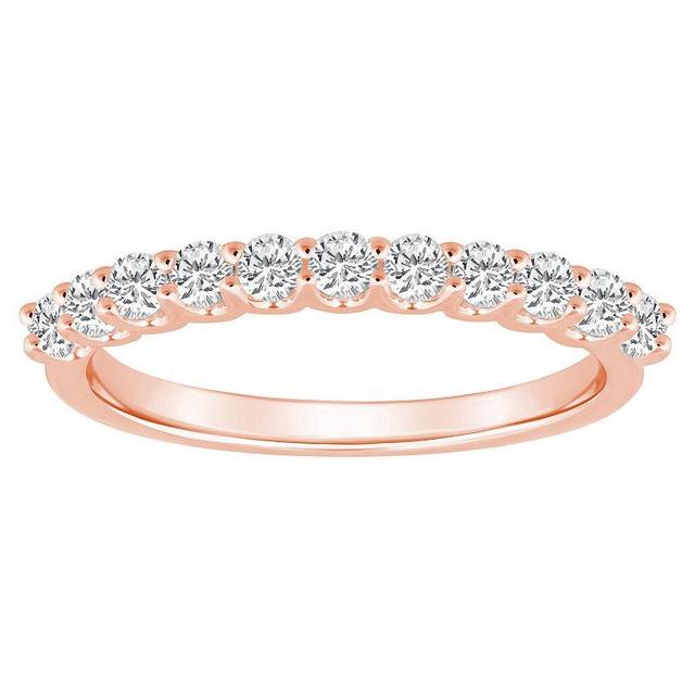 Alyson Layne 14k Gold 1/2 Carat T.W. Diamond 11-Stone Wedding Band, Womens Pink Product Image