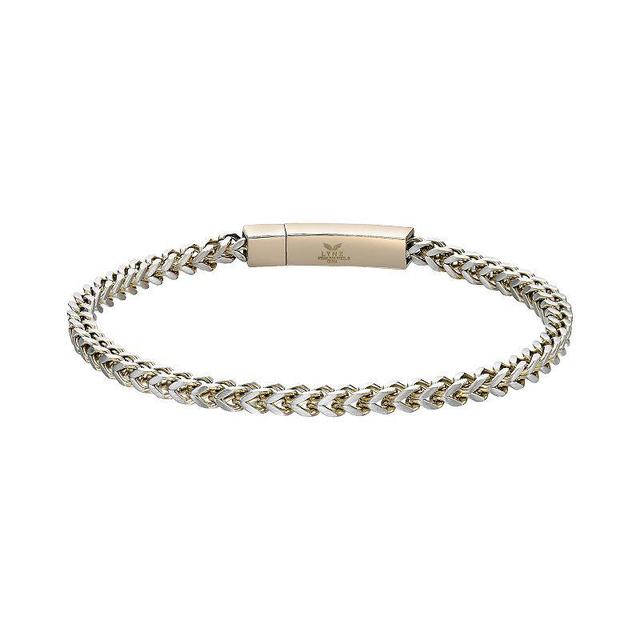 Mens LYNX Gold Tone Ion-Plated Stainless Steel Franco Chain Bracelet Product Image