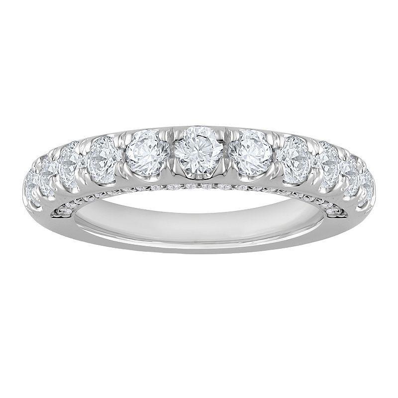 Diamond Medley 14k White Gold 1 Carat T.W. Lab-Grown Diamond Anniversary Ring, Womens 14k Whgold Product Image