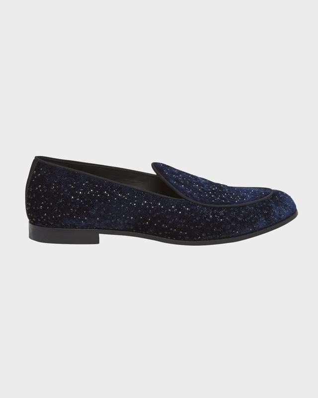 Mens Velvet and Crystal Venetian Loafers Product Image