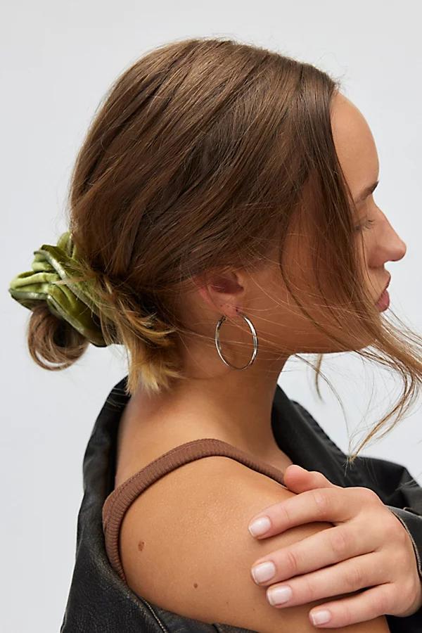 Ruffle Velvet Scrunchie Womens at Urban Outfitters Product Image