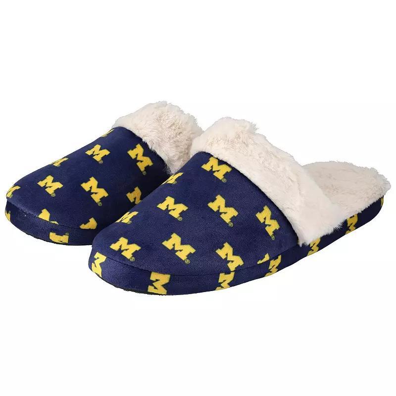 Womens ZooZatz Michigan Wolverines Faux Fur Slippers Blue Product Image