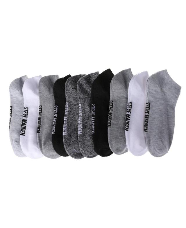 Steve Madden Womens 6, 8 and 10 Pairs Low Cut Cushioned Sneaker Ankle Socks Workout Running Sport Socks - Ankle Socks for Women - Black/white/grey (1 Product Image