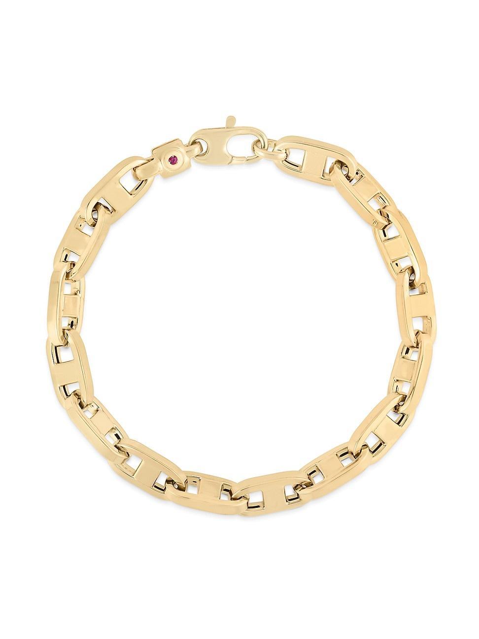 Womens Designer Gold 18K Gold Anchor Mariner Bracelet Product Image