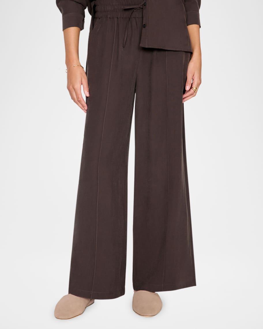 Aaron Wide-Leg Pintuck Pants Product Image