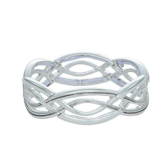 Napier Silver Tone Casual Romance Stretch Bracelet, Womens Product Image