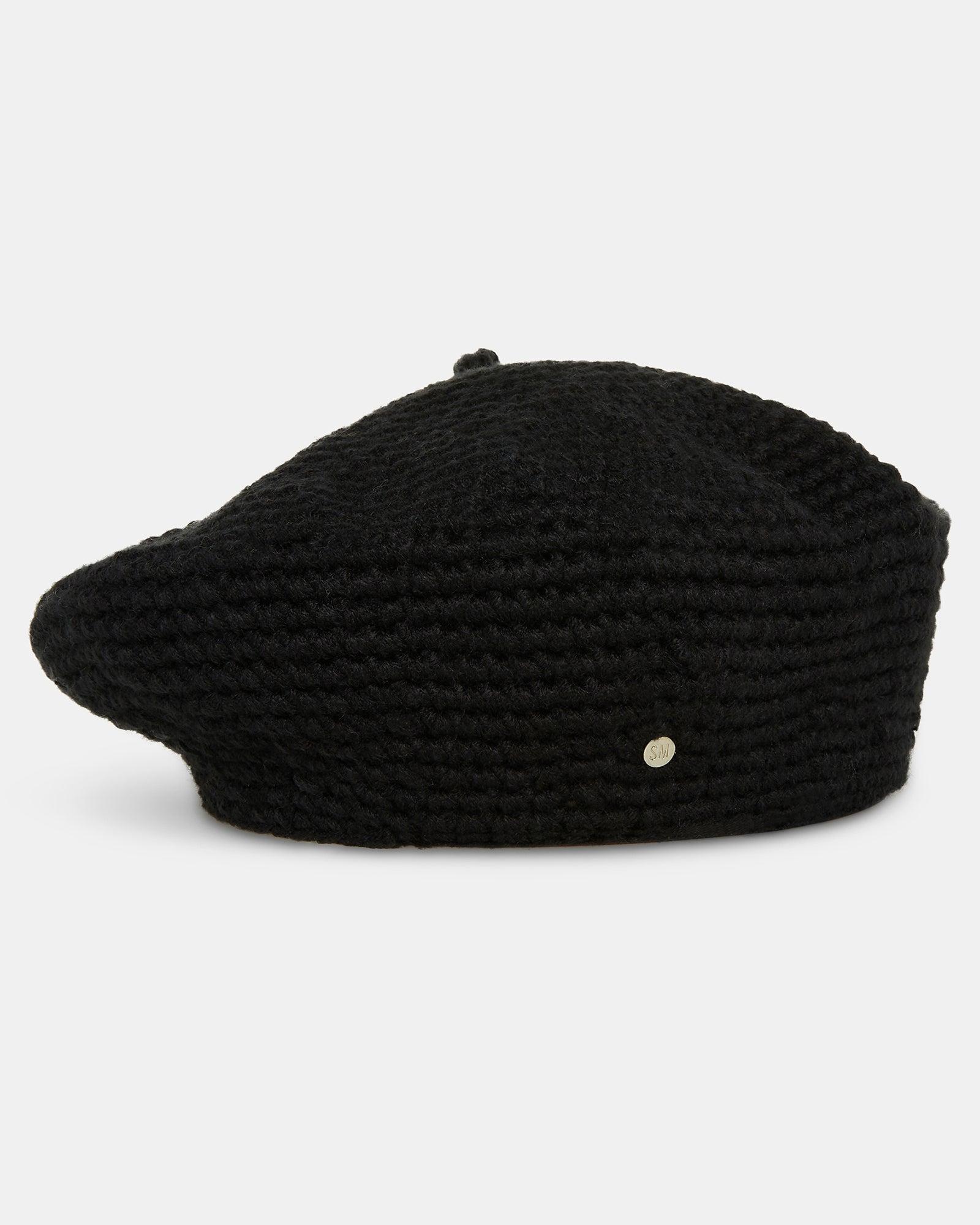 CHUNKY KNIT BERET BLACK Product Image