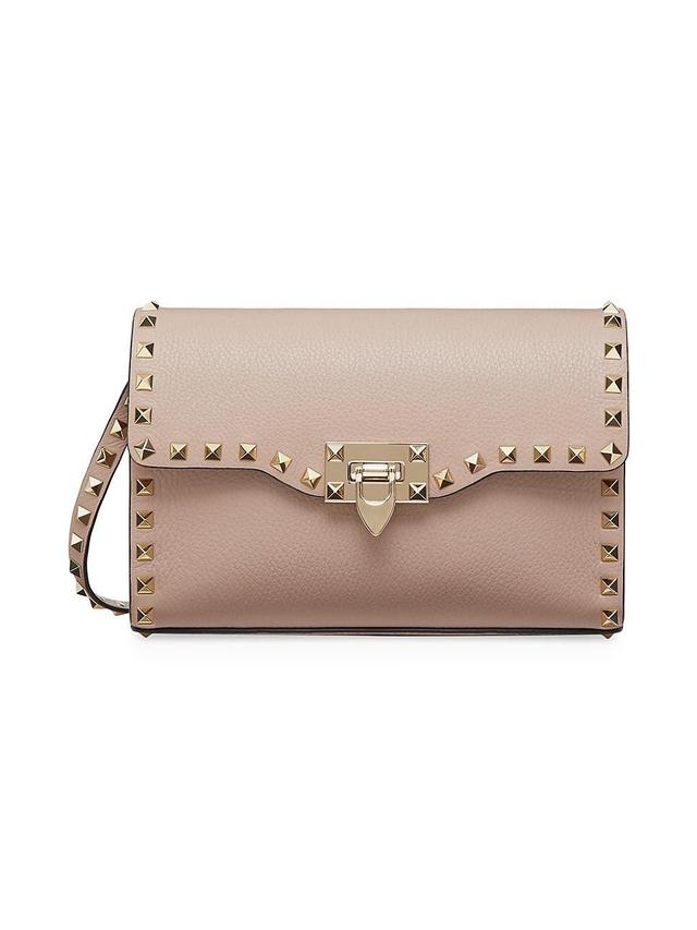 Womens Small Rockstud Grainy Calfskin Crossbody Bag Product Image