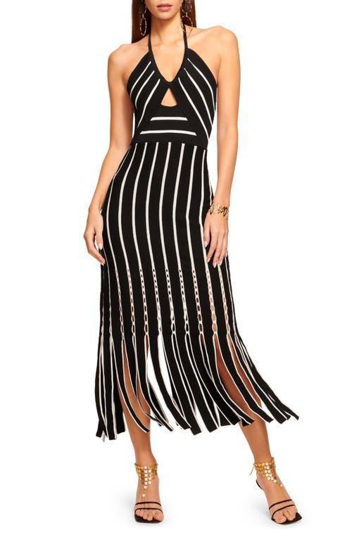 Ramy Brook Frida Stripe Halter Midi Dress Product Image