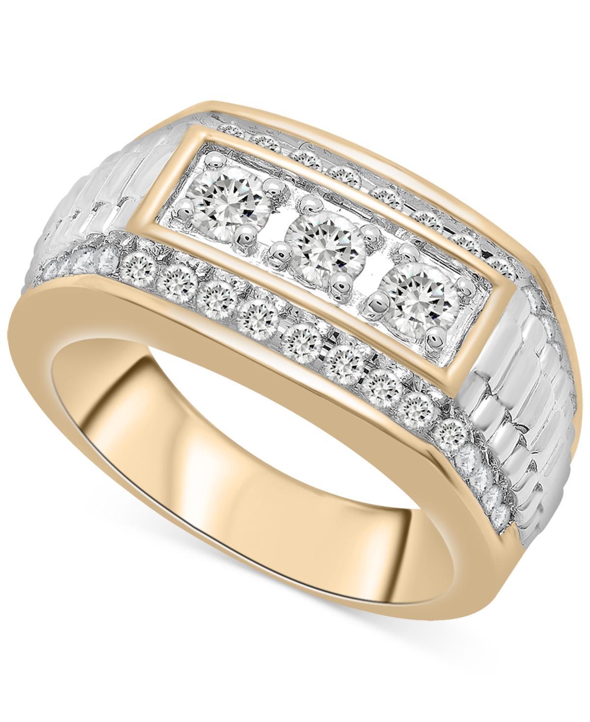 Mens Diamond Two-Tone Statement Ring (1 ct. t.w.) in 10k Gold Product Image