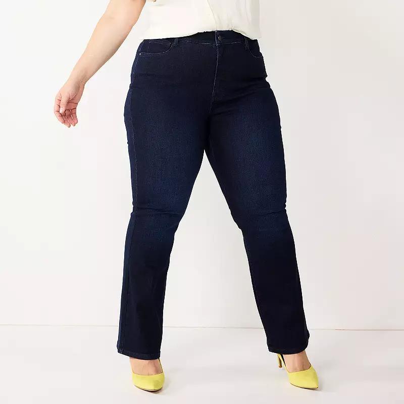 Plus Size Nine West High Rise Sculpting Bootcut Jeans, Womens product image