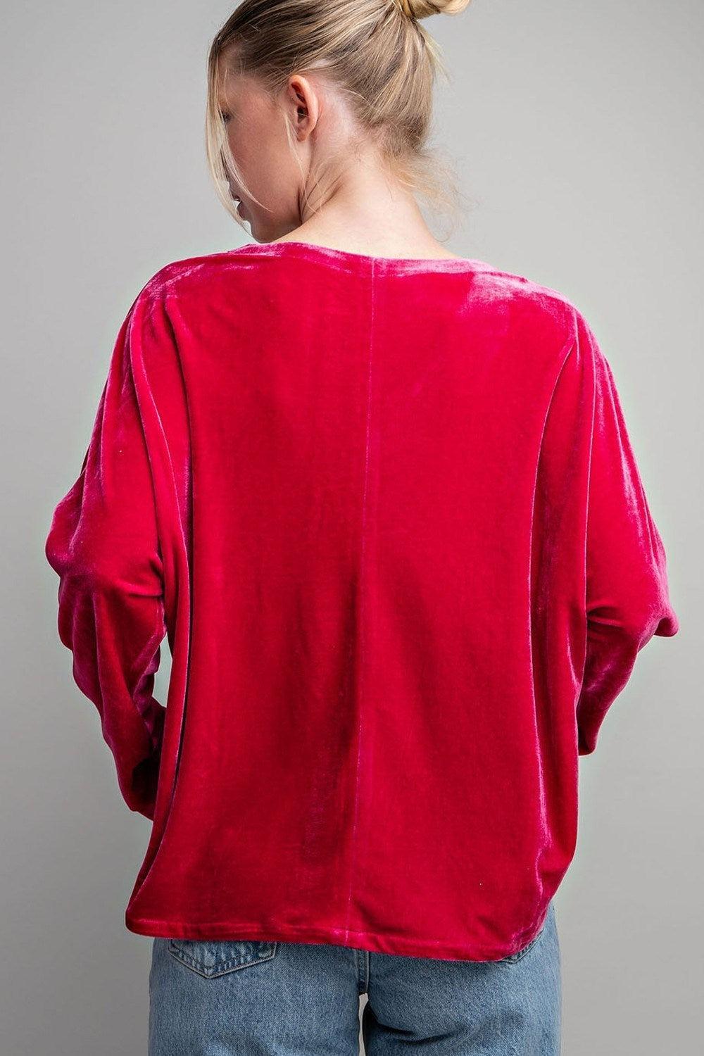 Berry Velvet Blouse Product Image