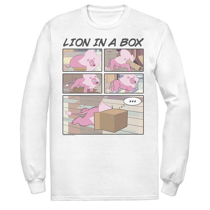 Mens Cartoon Network Stevens Universe Lion In A Box Comic Strip Tee Athletic Grey Product Image