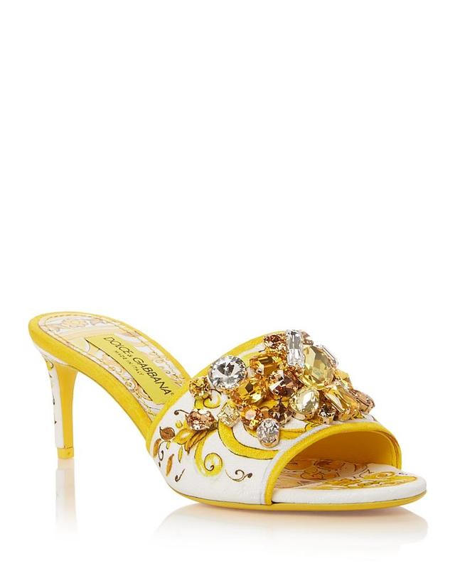Dolce & Gabbana Womens Embellished Mule Sandals Product Image