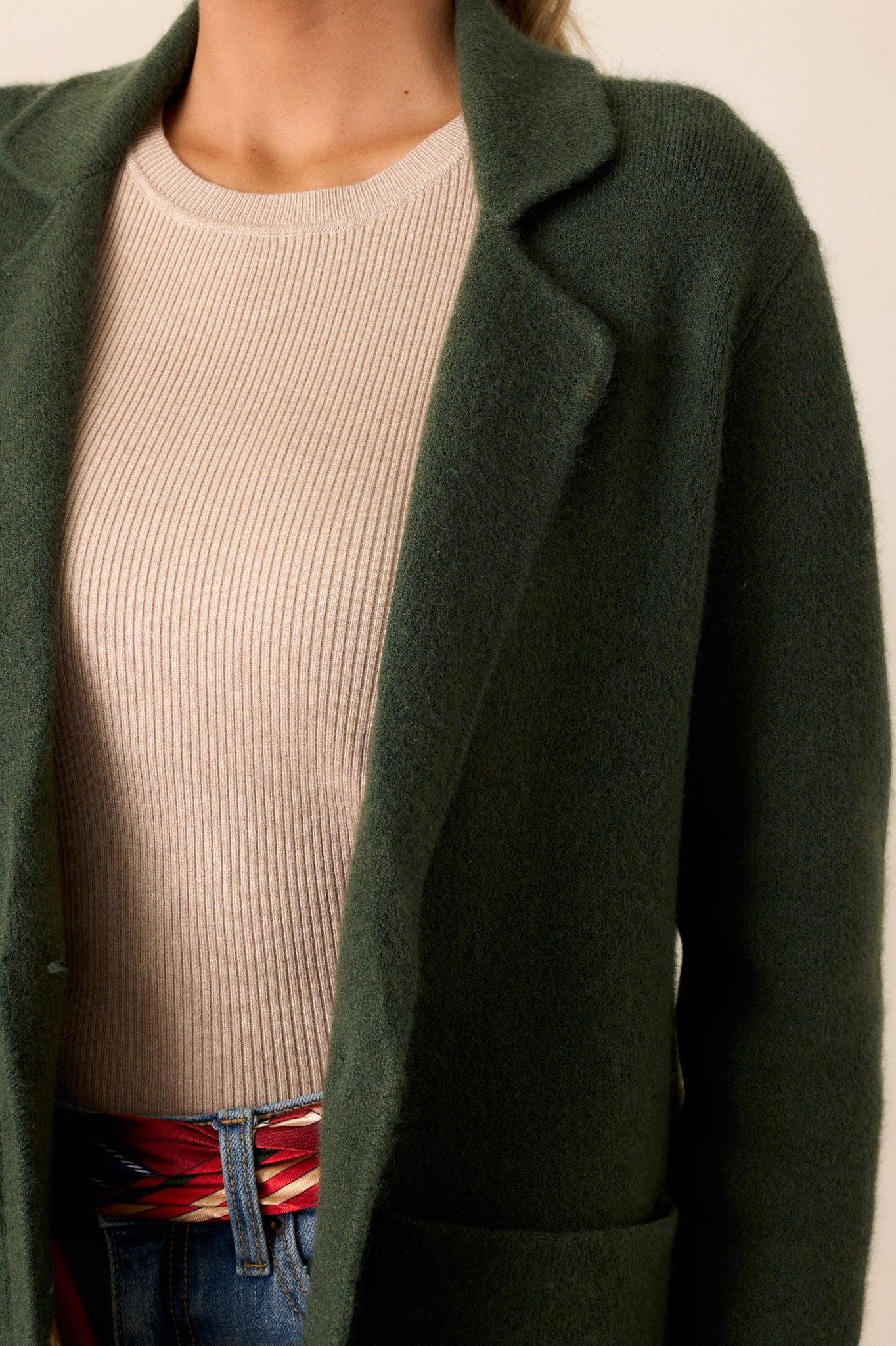 Emerald Dreams Hunter Green Cardigan Product Image