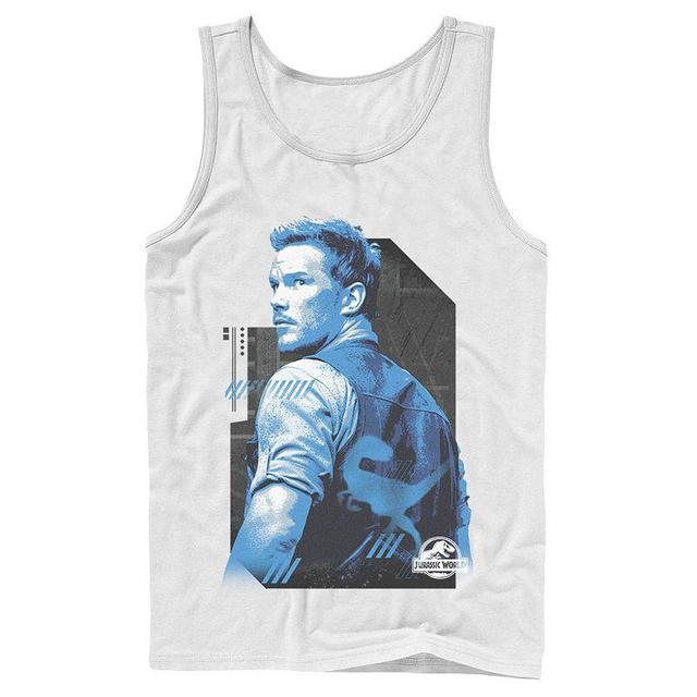 Mens Jurassic World Owen Blue Tone Portrait Tank Top Product Image