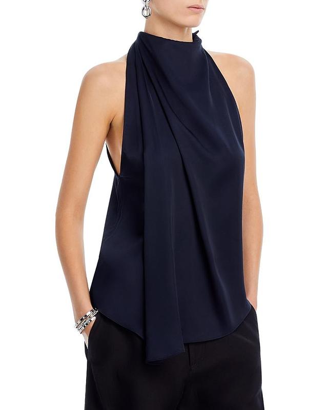 Womens Erin Draped Satin Halter Blouse Product Image