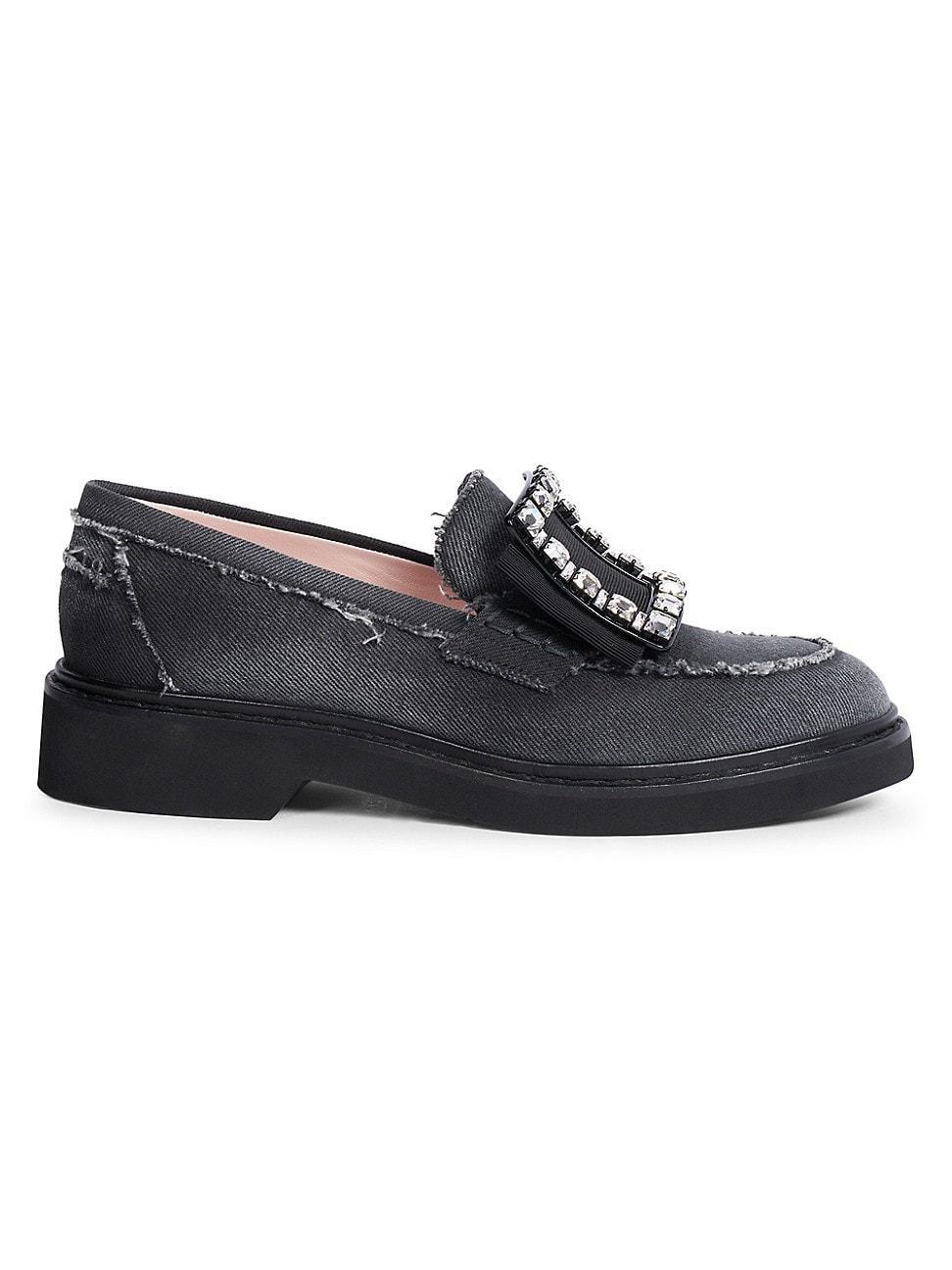 Womens Viv Rangers Embellished Denim Loafers Product Image