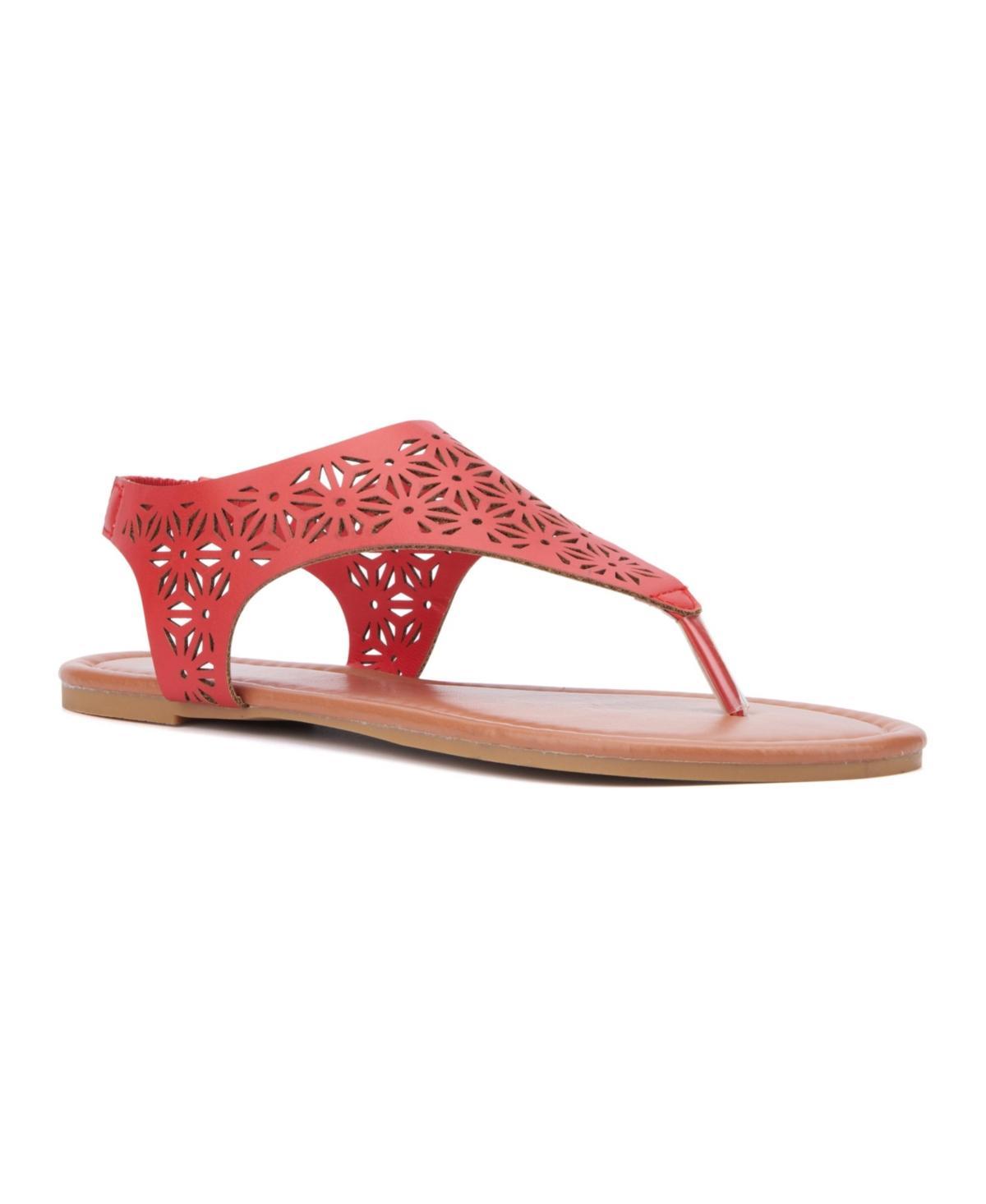 New York & Company Womens Nikki Hooded Perforated Thong Sandal Product Image