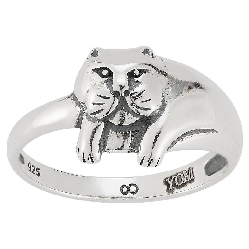 Sunkissed Sterling Sterling Silver Oxidized Cat Ring, Womens Silver Tone Product Image