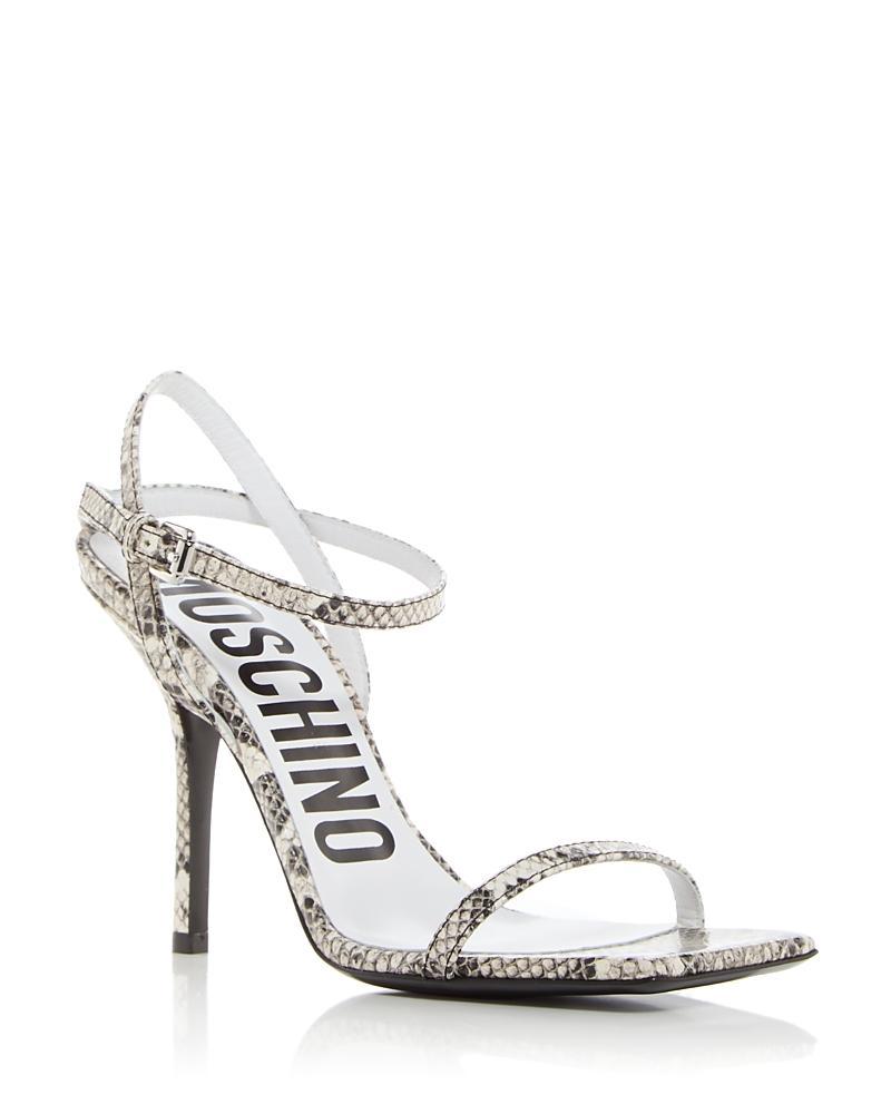 Moschino Womens Snake Embossed Square Toe Sandals Product Image