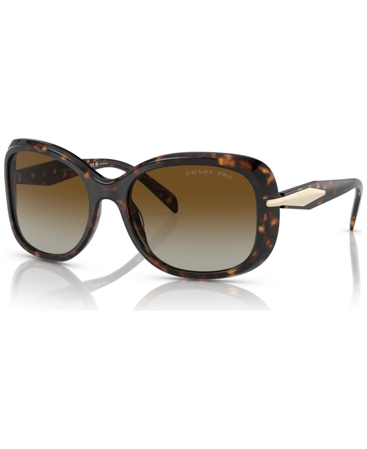 Prada 57mm Oversize Polarized Round Sunglasses Product Image