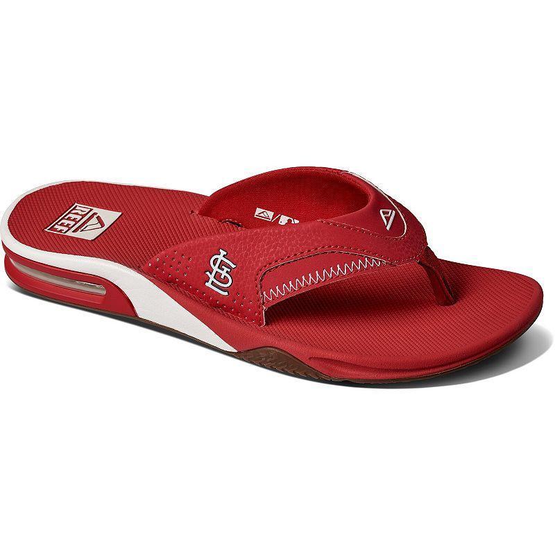 Mens REEF St. Louis Cardinals Fanning Bottle Opener Sandals Product Image