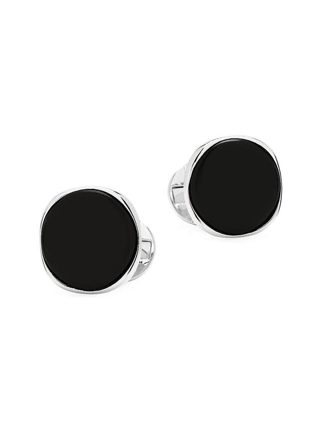 Sterling Silver Classic Formal Onyx Cufflinks Product Image