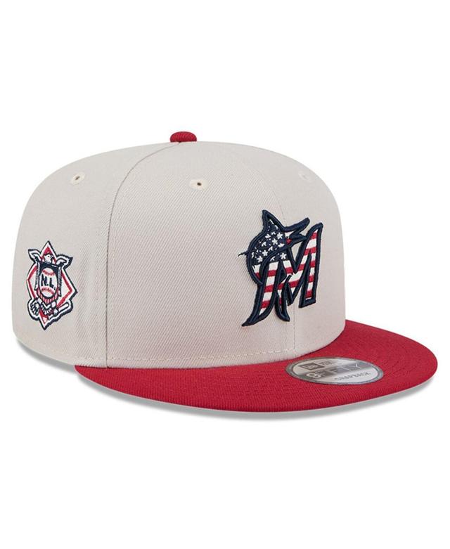 New Era Mens Red Miami Marlins 2024 Fourth of July 9FIFTY Snapback Hat Product Image