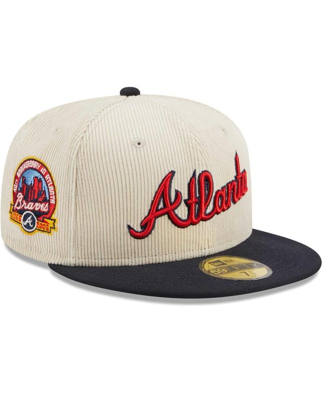 Mens New Era White Atlanta Braves Corduroy Classic 59FIFTY Fitted Hat Product Image