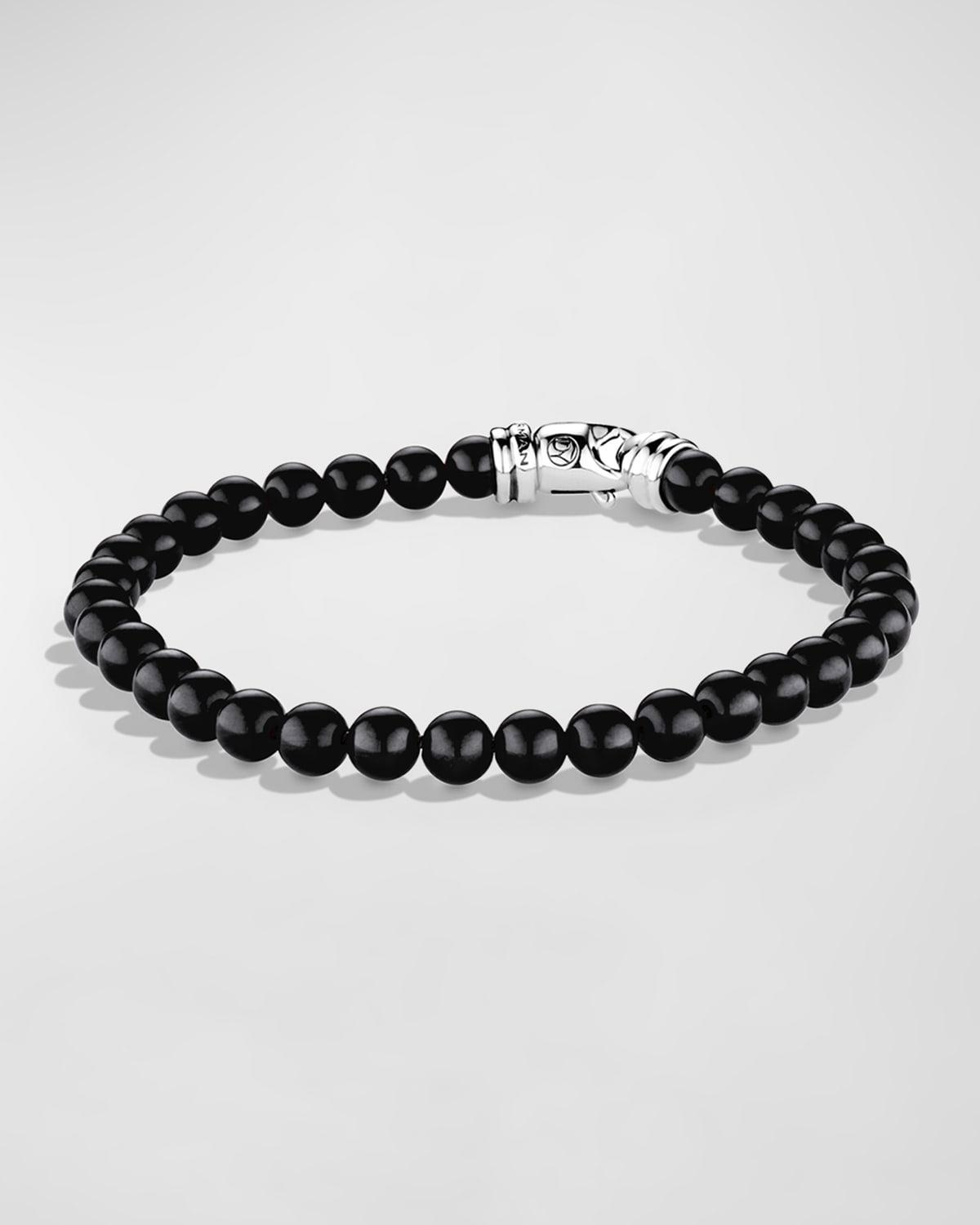 Mens Spiritual Beads Bracelet in Sterling Silver Product Image