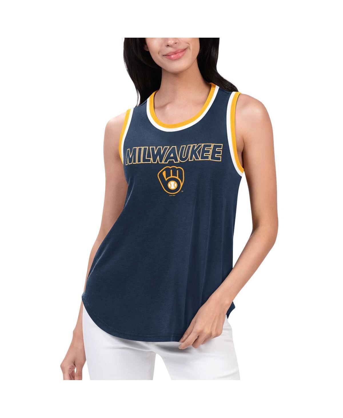 G-iii 4Her by Carl Banks Womens Milwaukee Brewers Strategy Tank Top - Navy Product Image