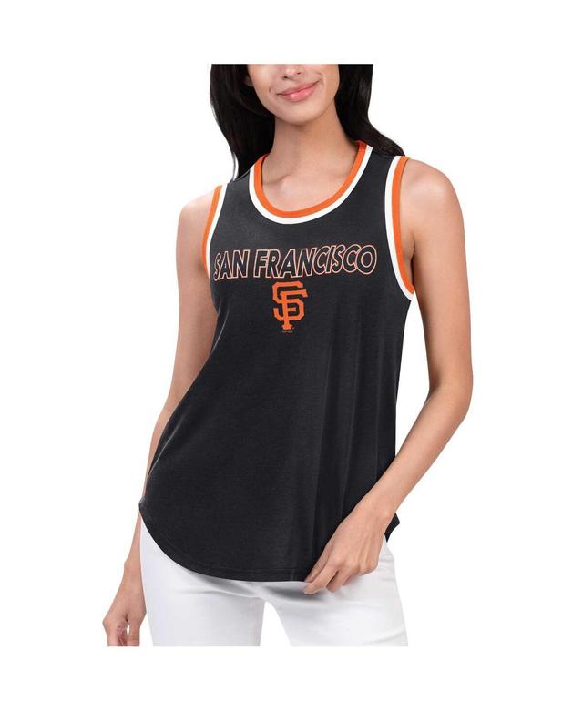 G-iii 4Her by Carl Banks Womens Navy Atlanta Braves Strategy Tank Top - Black Product Image