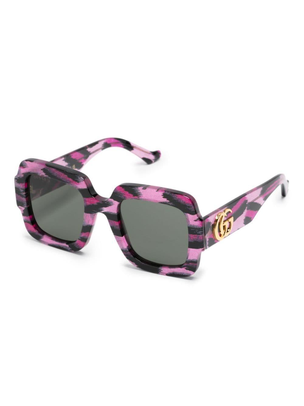 Double-g Oversize-frame Sunglasses In Purple Product Image