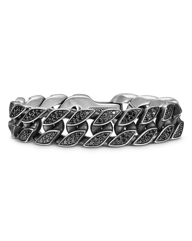 Mens Curb Chain Bracelet in Sterling Silver, 18MM Product Image