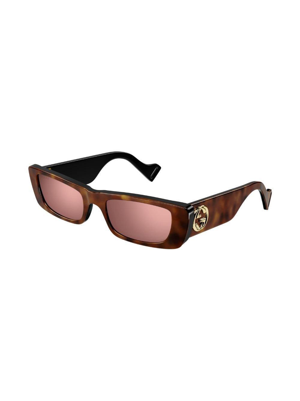 Interlocking G Rectangle-frame Sunglasses In Brown Product Image