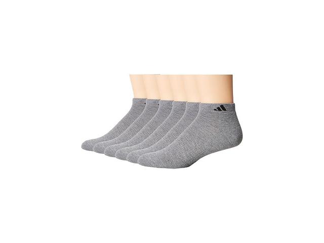 adidas Athletic 6-Pack Low Cut Socks (Heather Grey/Black) Men's Low Cut Socks Shoes Product Image