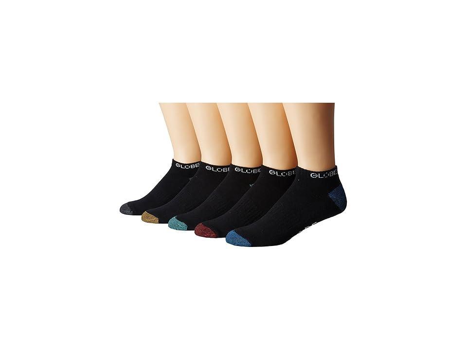 Globe Ingles Ankle Sock (5-Pack) (Black/Assorted) Men's Low Cut Socks Shoes Product Image