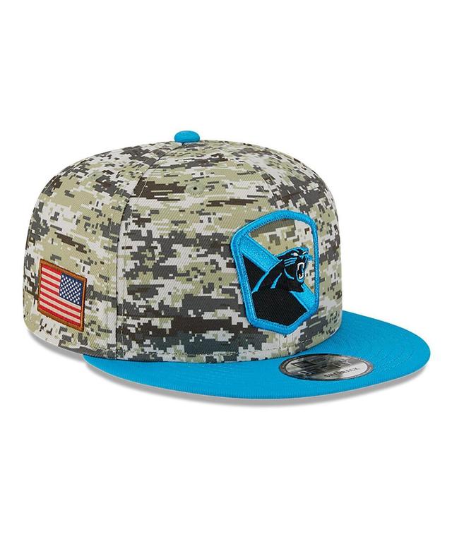 Mens New Era Camo/Blue Carolina Panthers 2023 Salute To Service 9FIFTY Snapback Hat Product Image