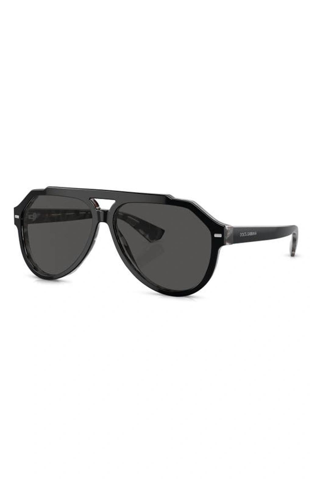 60mm Pilot Sunglasses In Dark Grey Product Image