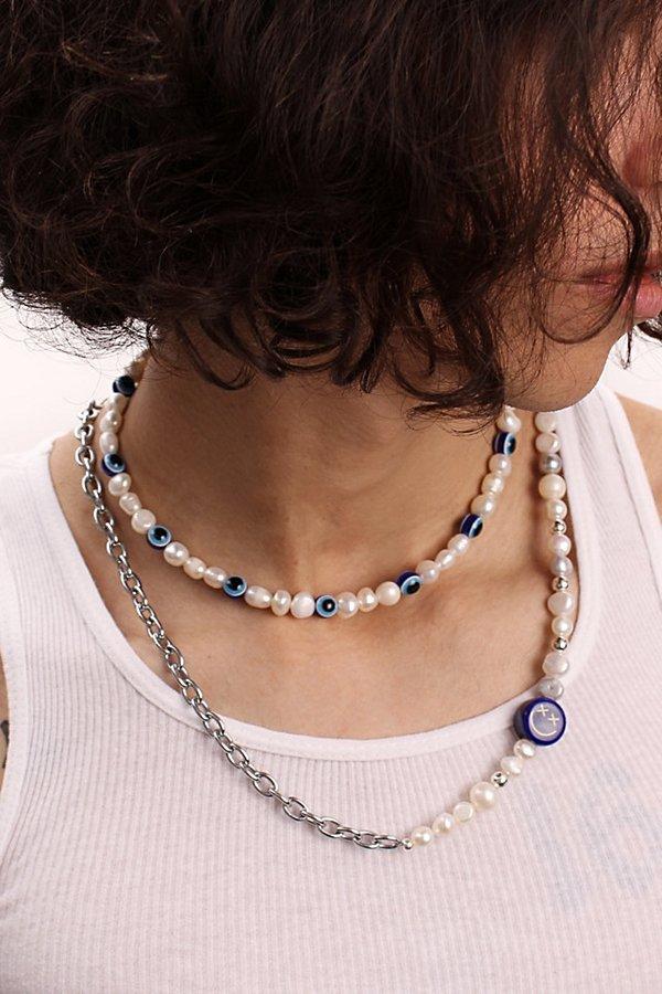 Velvet Luna Evil Eye Pearl Necklace Womens at Urban Outfitters Product Image